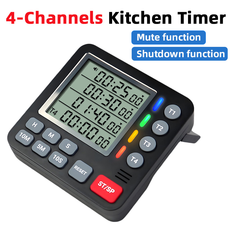 Baking Kitchen Set Up - Digital Kitchen Timer 4-Channel Large Display,