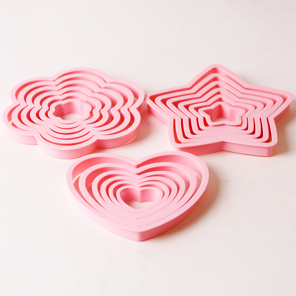 1set/3sets Pink Heart Star Flo - Kitchen Baking Items ulasan dan harga