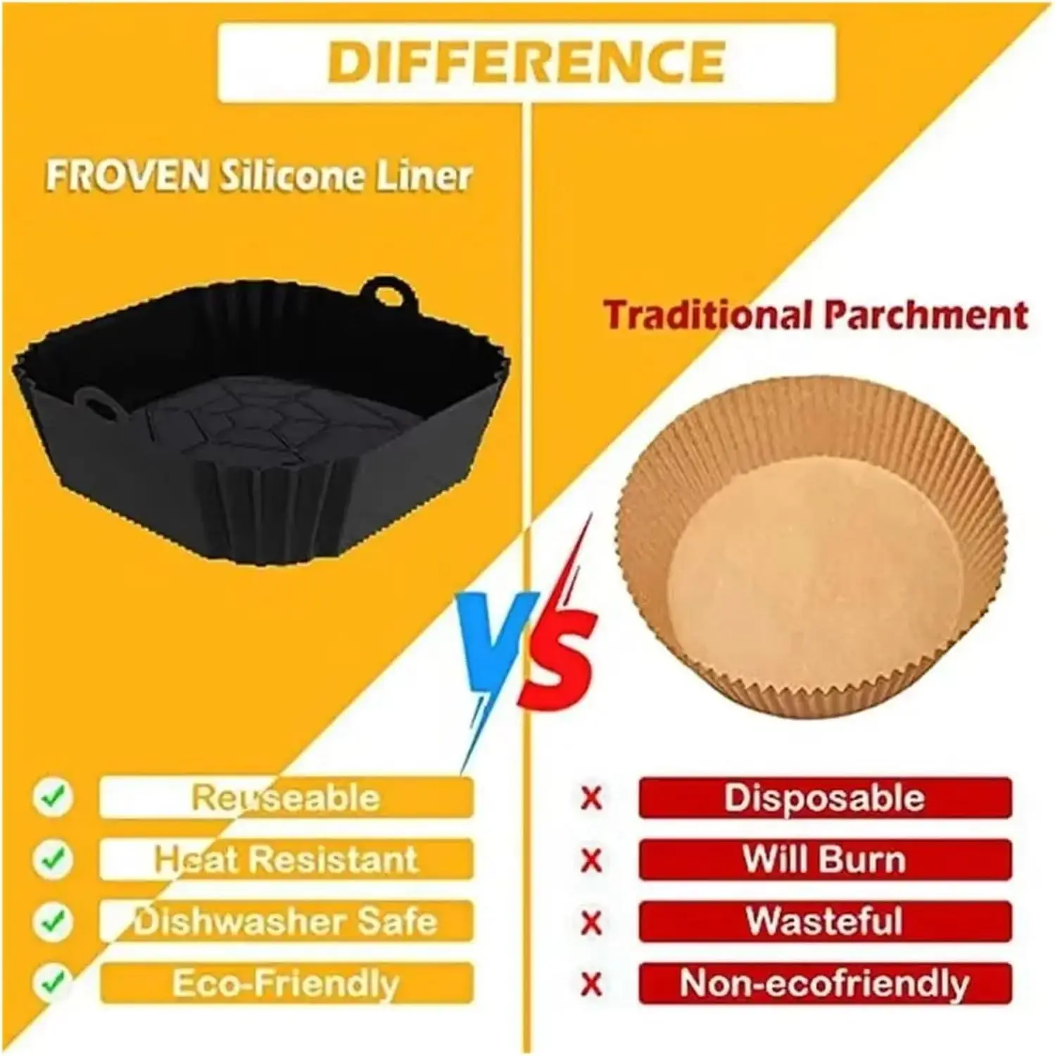 1pcs Reusable Silicone Air Fry - Kitchen Accessories For Baking ulasan dan harga