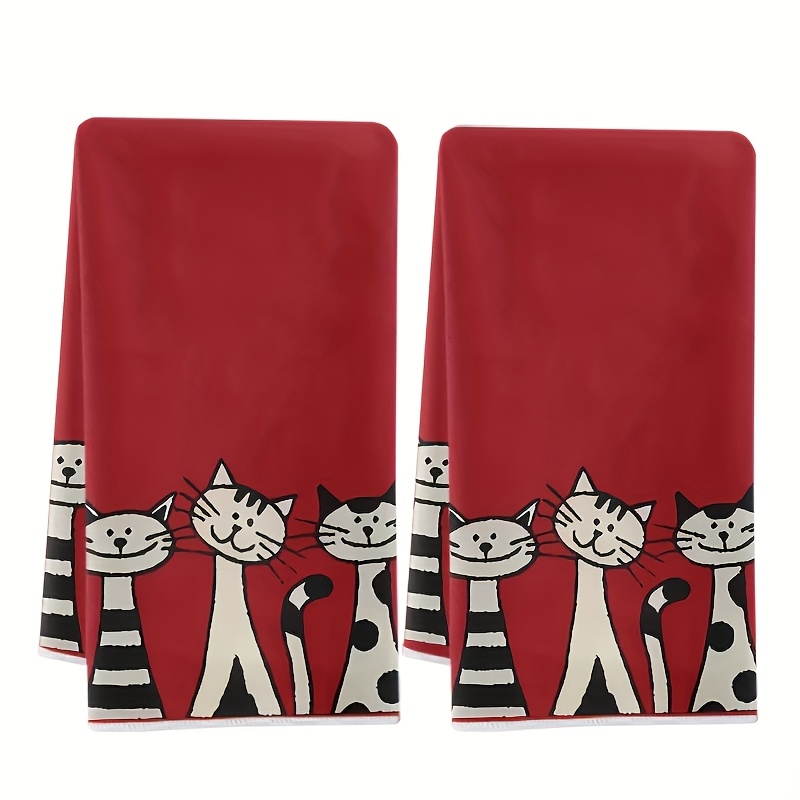 2PCS, Three Cats series red ba - Kitchen Baking Background ulasan dan harga