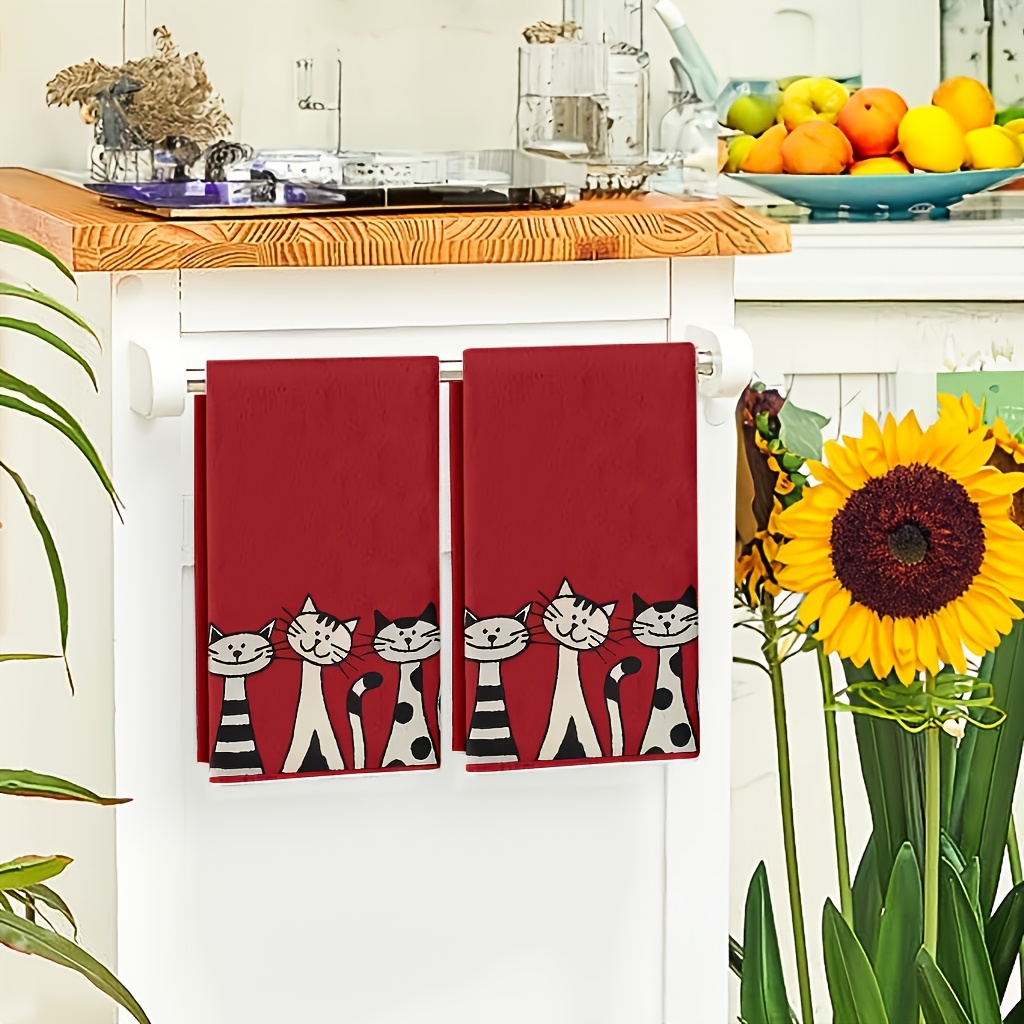 2PCS, Three Cats series red ba - Kitchen Baking Background ulasan dan harga