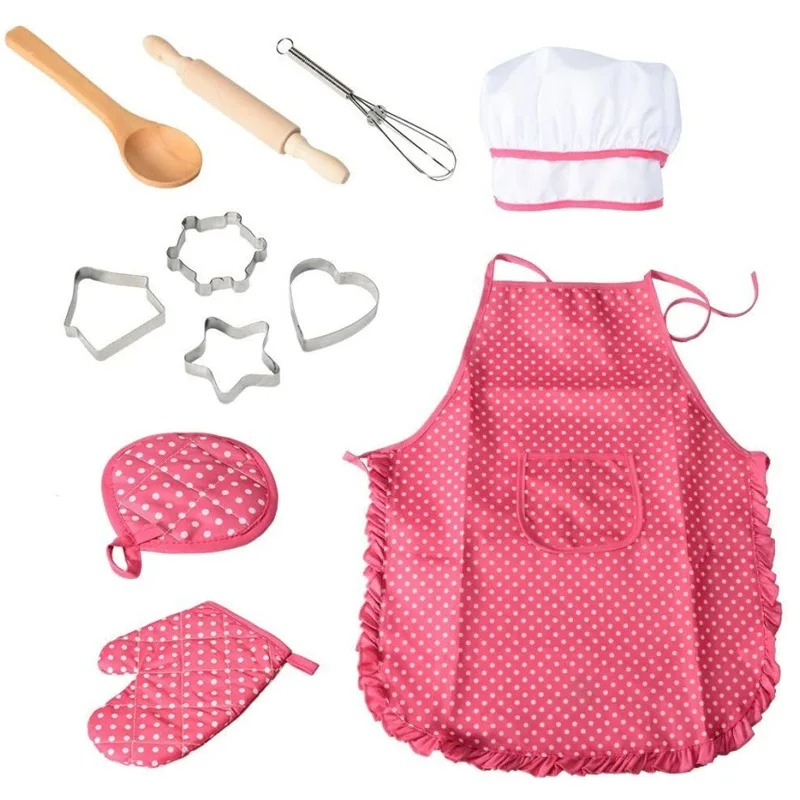 11pcs Kids Baking Apron Chef D - Baking Kitchen Set Up ulasan dan harga