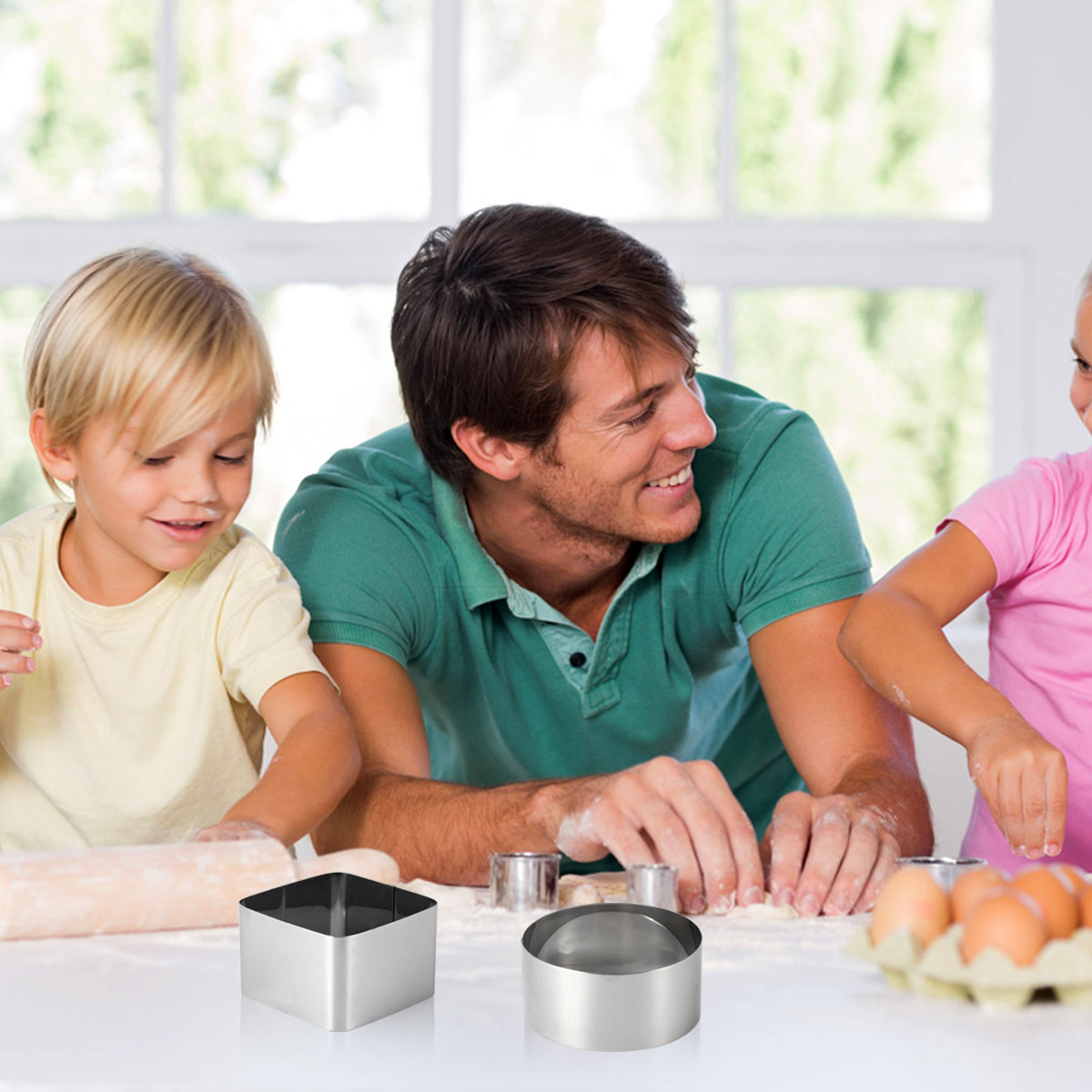 4Pcs Stainless Steel Mousse Ri - Kitchen Accessories For Baking ulasan dan harga