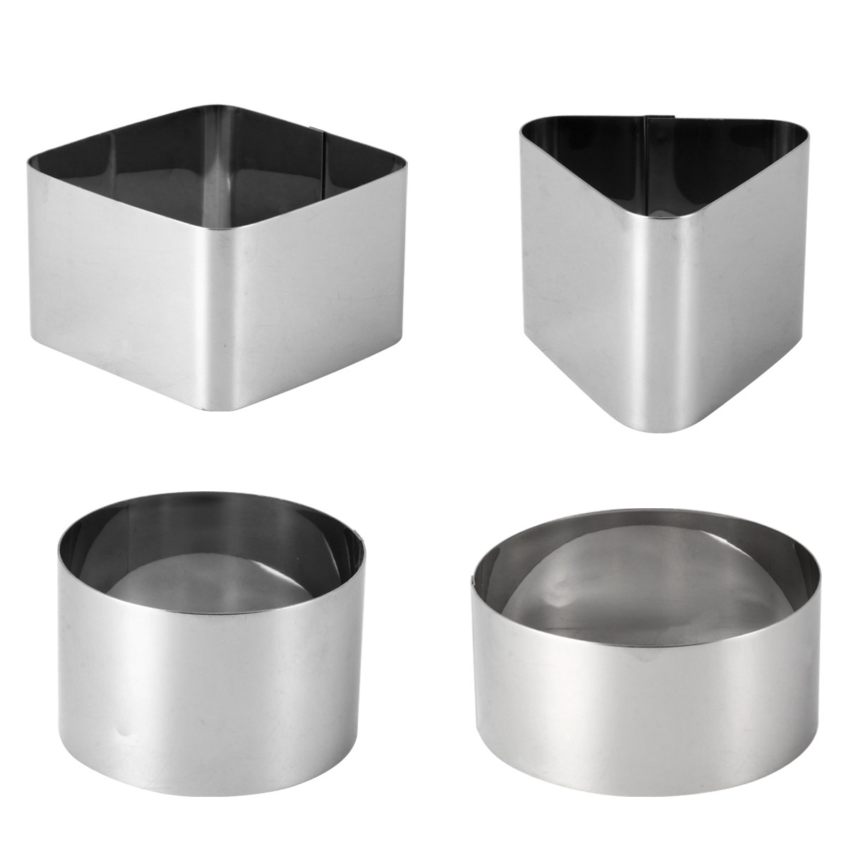 4Pcs Stainless Steel Mousse Ri - Kitchen Accessories For Baking ulasan dan harga