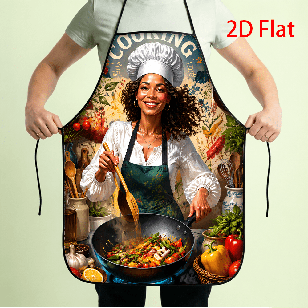 1pc 2D Flat Printed Female Che - Kitchen Baking Background ulasan dan harga