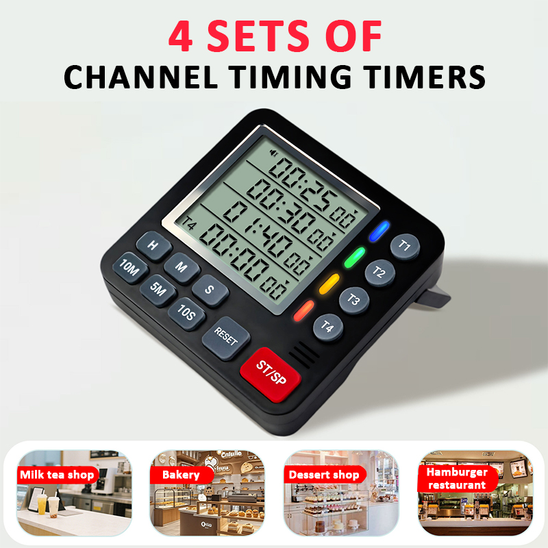 Digital Kitchen Timer 4-Channe - Baking Kitchen Set Up ulasan dan harga