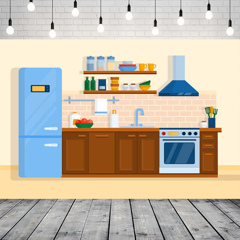 Cartoon Kitchen Photography Ba - Kitchen Baking Background ulasan dan harga
