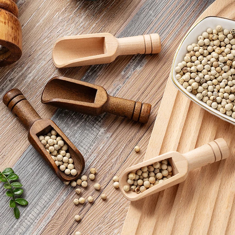 2/5PCS Wooden Coffee Scoop Set - Mini Kitchen Baking ulasan dan harga