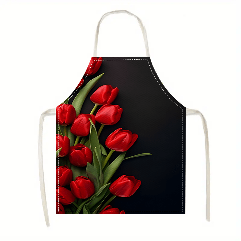 1pc Red Tulip Flower Black Bac - Kitchen Baking Background ulasan dan harga