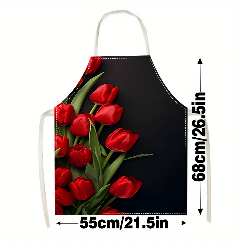 1pc Red Tulip Flower Black Bac - Kitchen Baking Background ulasan dan harga