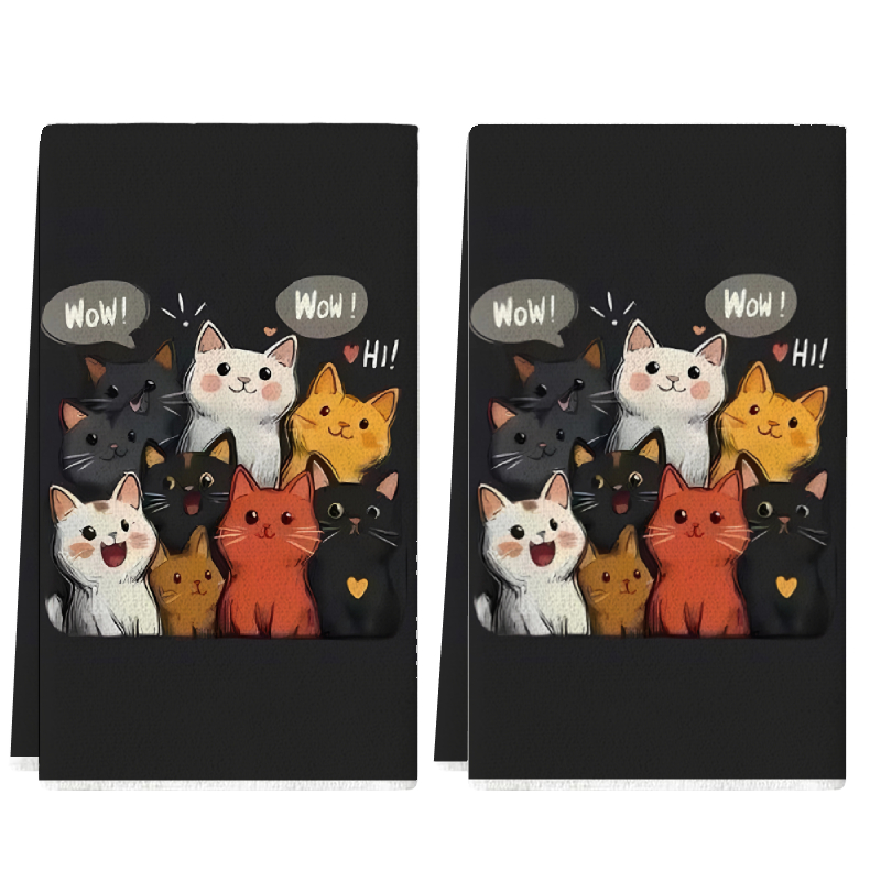 2Pcs, Black Background Cat-The - Kitchen Baking Background ulasan dan harga