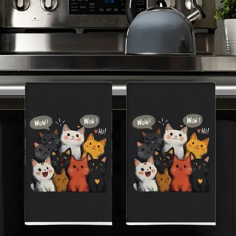 2Pcs, Black Background Cat-The - Kitchen Baking Background ulasan dan harga
