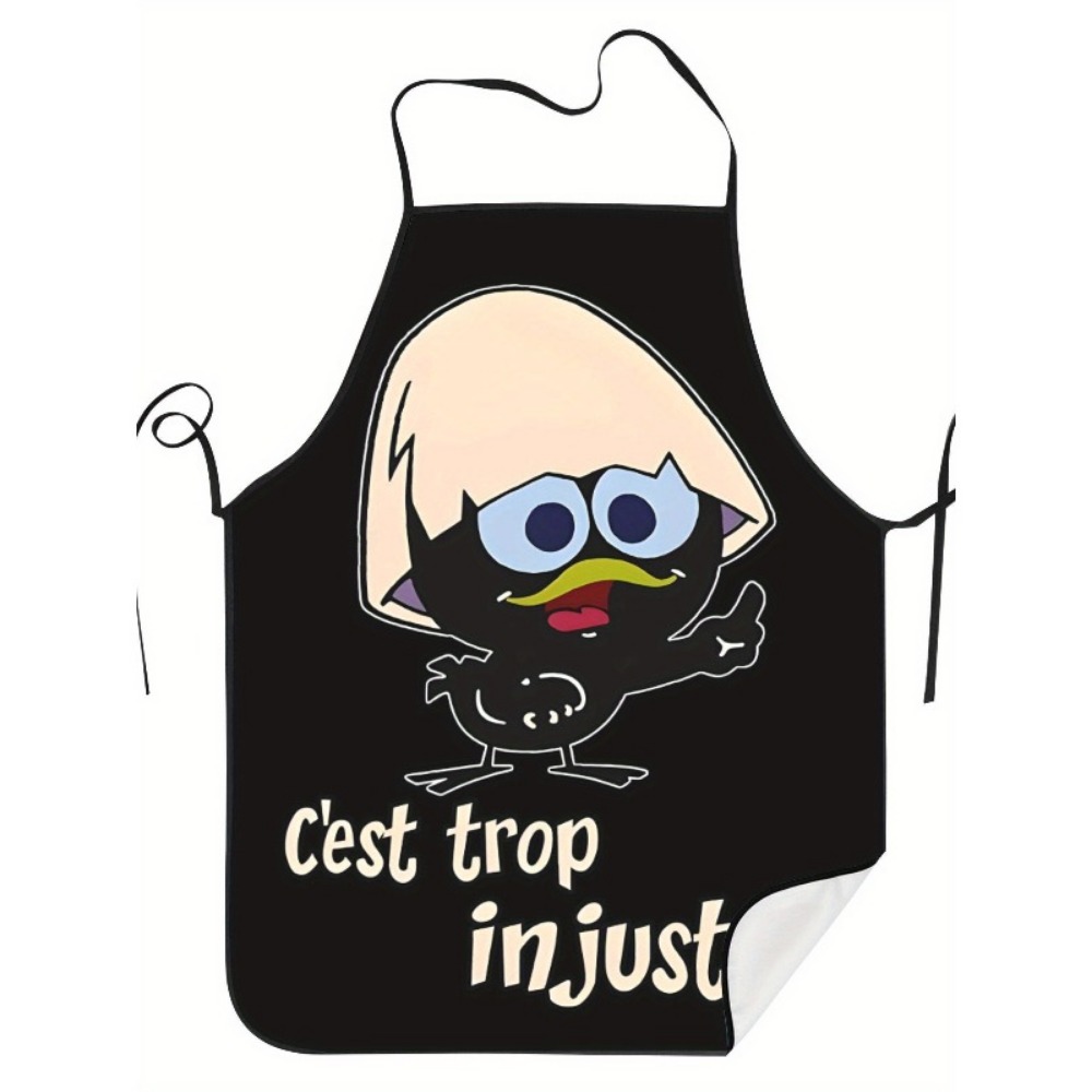 Cartoon Chicken Print Apron Bl - Kitchen Baking Background ulasan dan harga