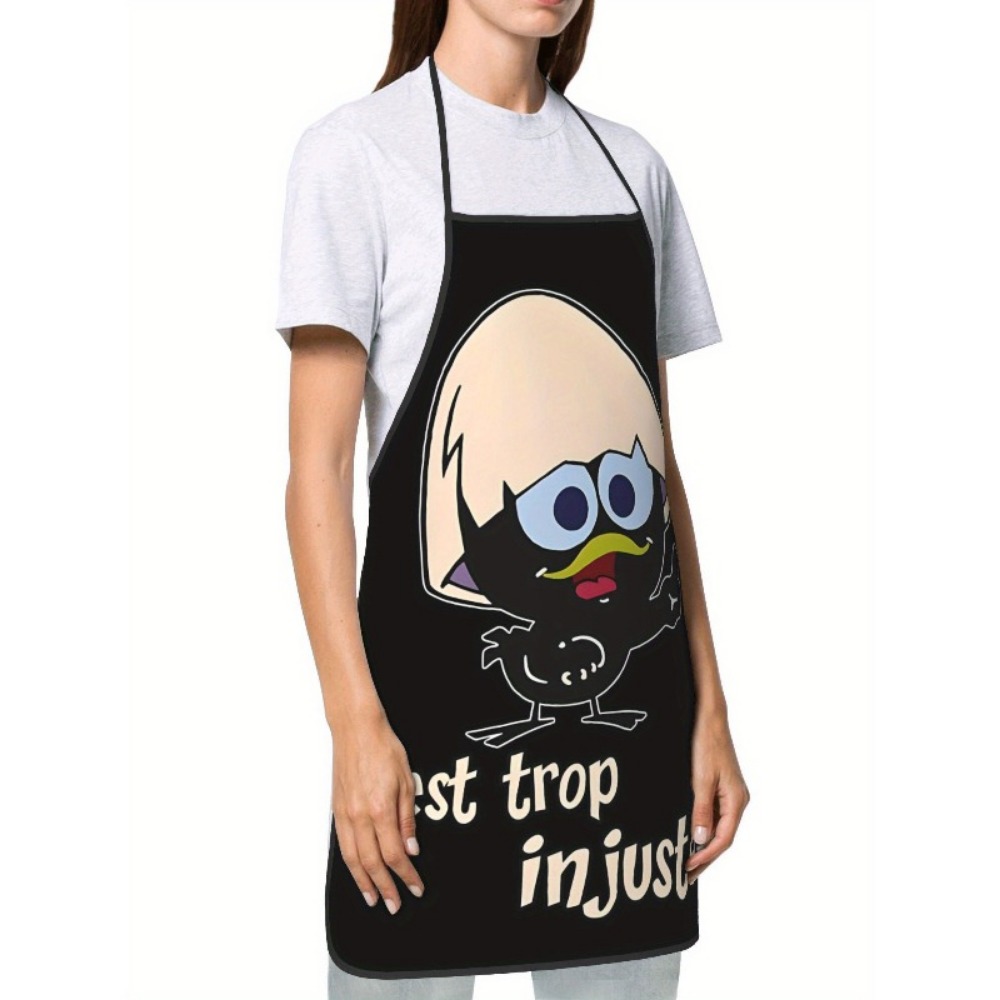 Cartoon Chicken Print Apron Bl - Kitchen Baking Background ulasan dan harga