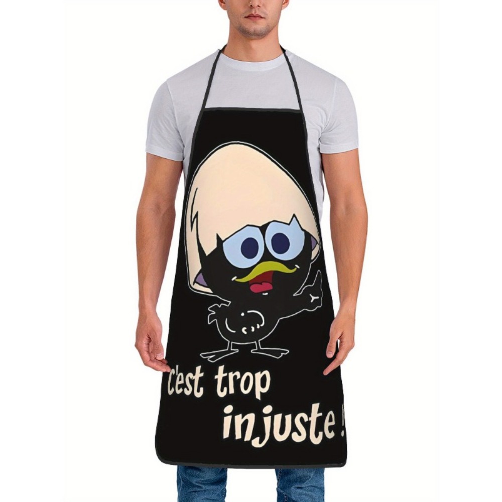 Cartoon Chicken Print Apron Bl - Kitchen Baking Background ulasan dan harga