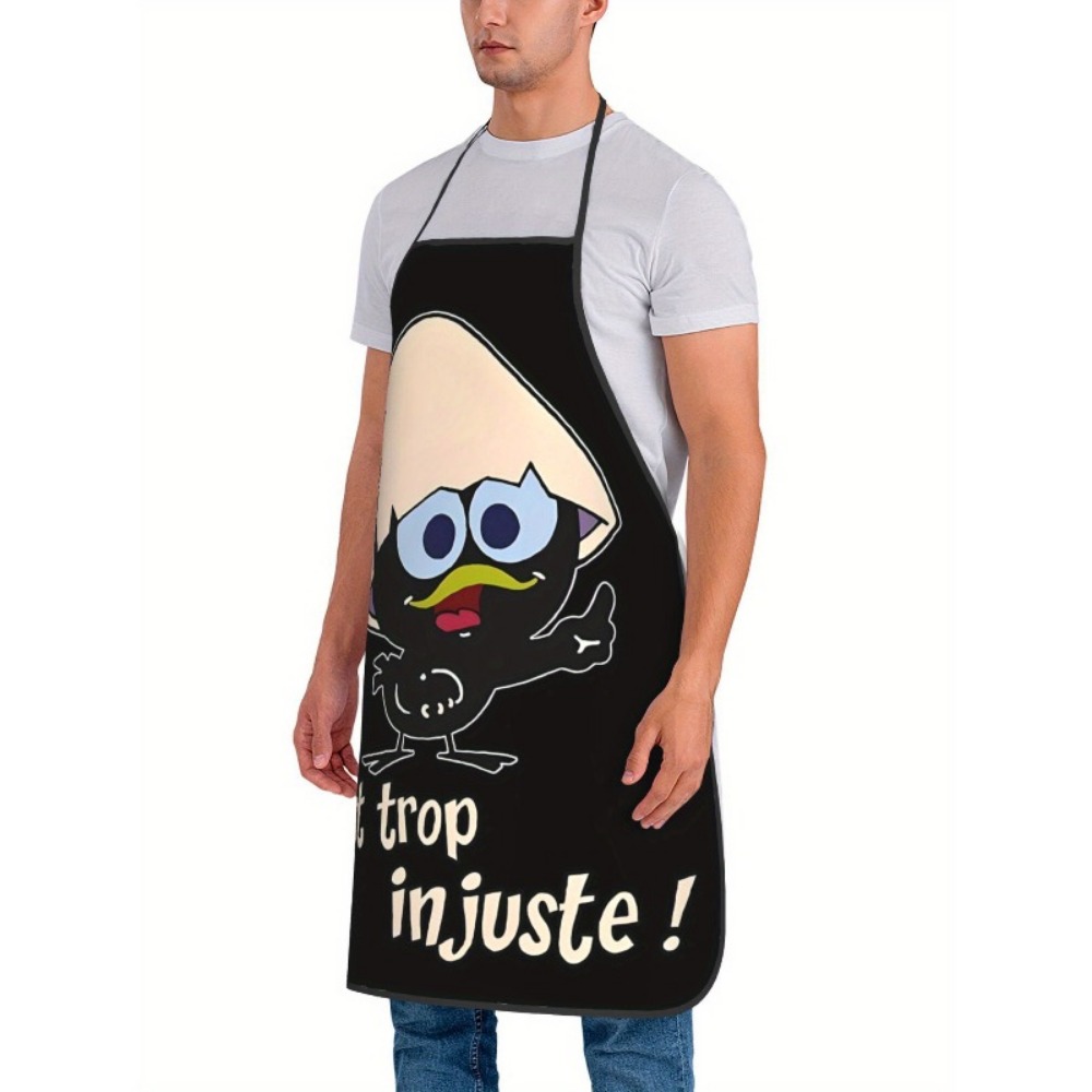 Cartoon Chicken Print Apron Bl - Kitchen Baking Background ulasan dan harga