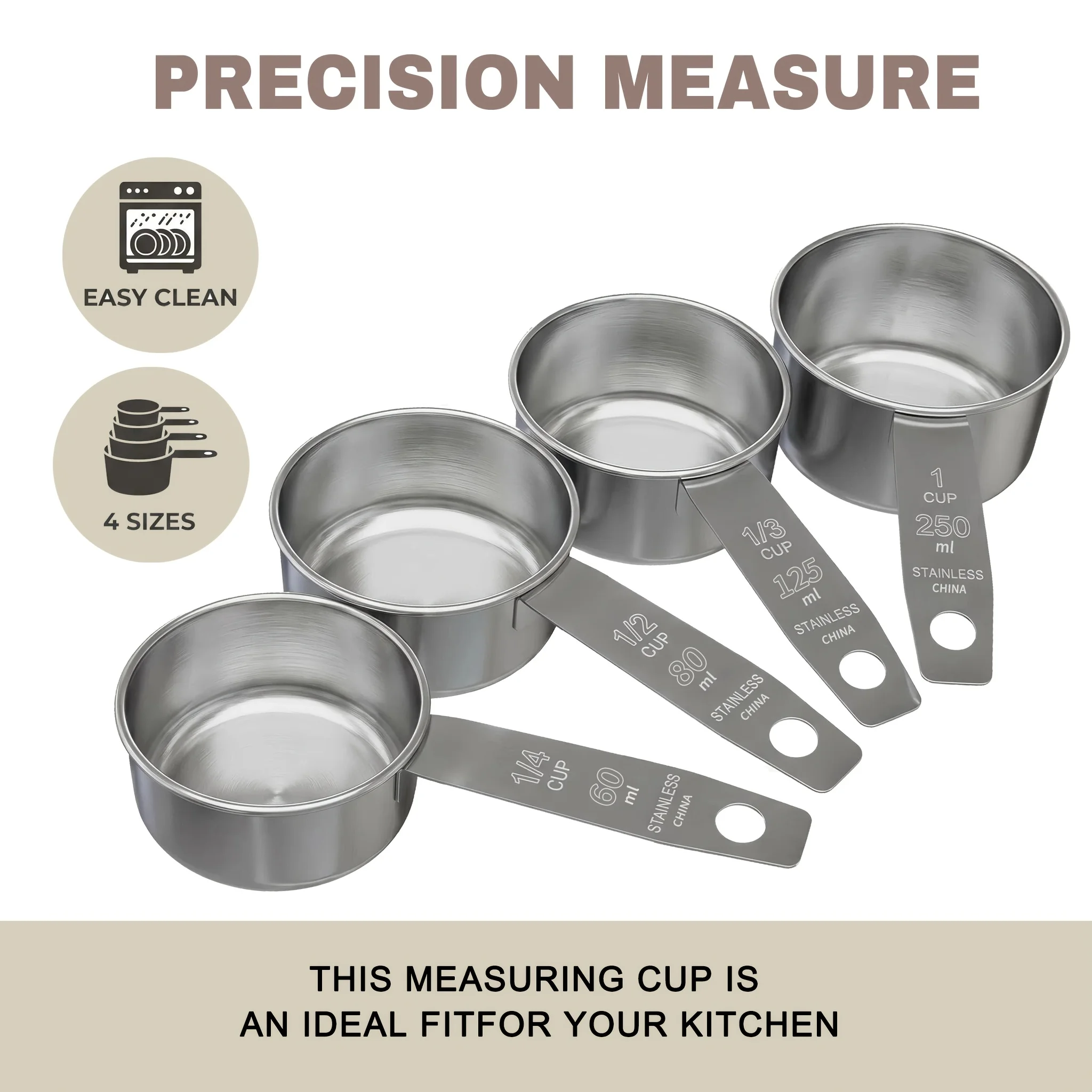5pc/2pcs Stainless Steel Measu - Baking (Kitchen Ingredient) ulasan dan harga